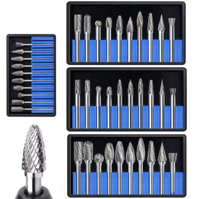 8PCS Carbono de tungstênio rotativo Ficha Burr conjunto para versátil Unicolor Material de remoção