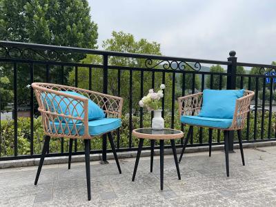 Conjunto de cadeiras de mesa de café de ratão à prova d'água para jardim e pátio