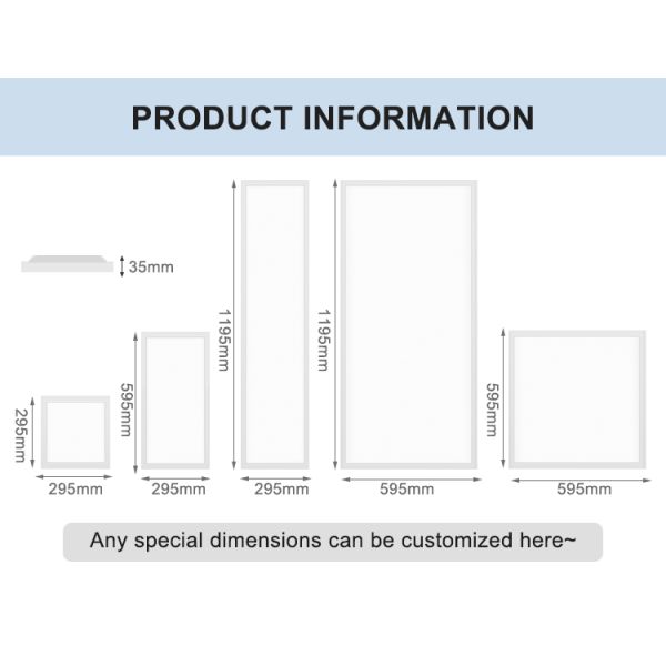 Dimmable LED Flat Panel Light with Anti-Glare Design and 50000 Hours Lifespan for Home and Office