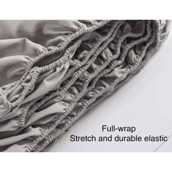 Customized YES 100% Polyester Microfiber Fitted Sheet Fully Elastic All Around Extra Deep Pocket All-Season