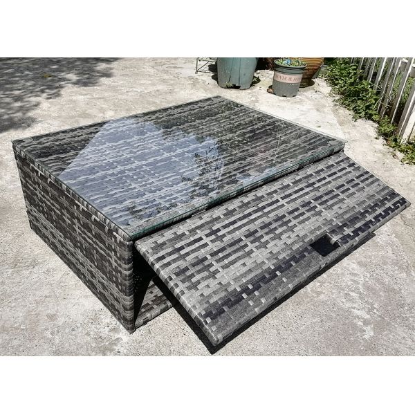 Furniture Wholesaler Outdoor Living Seating Sectional Poly Rattan Wicker Garden Sofa Storage Conversation Patio Corner Set