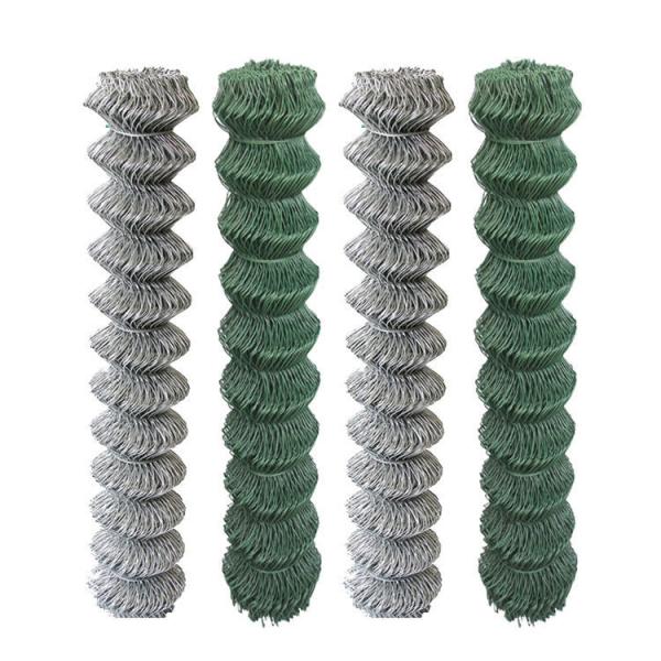 Panel de cercas de enlace de cadena revestido de PVC galvanizado de 2,0 mm y 2,5 mm de espesor