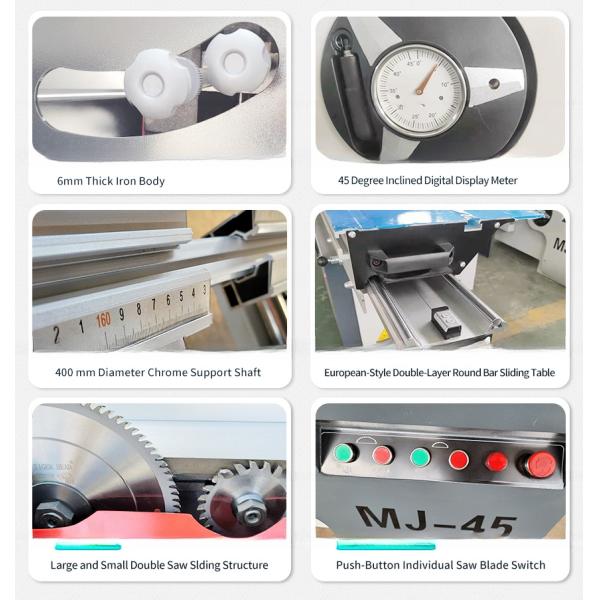 Sierra de panel con mesa deslizante WJS480 de 120 mm de diámetro para corte lateral para carpintería de muebles