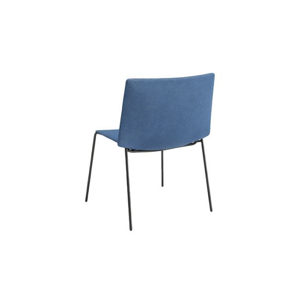 Luxury Upholstered Molded Lounge Chair Fabric With Powder Coated Metal Legs