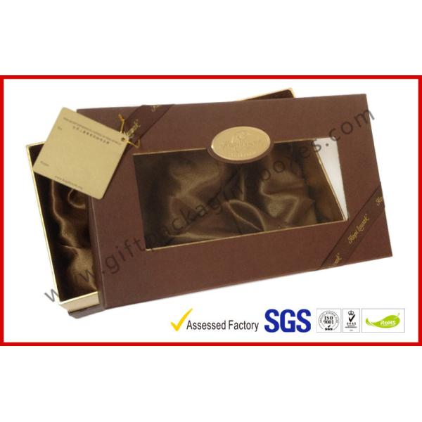 Luxury Chocolate Color Packaging Gift Boxes , Top and Base Box With Window Package