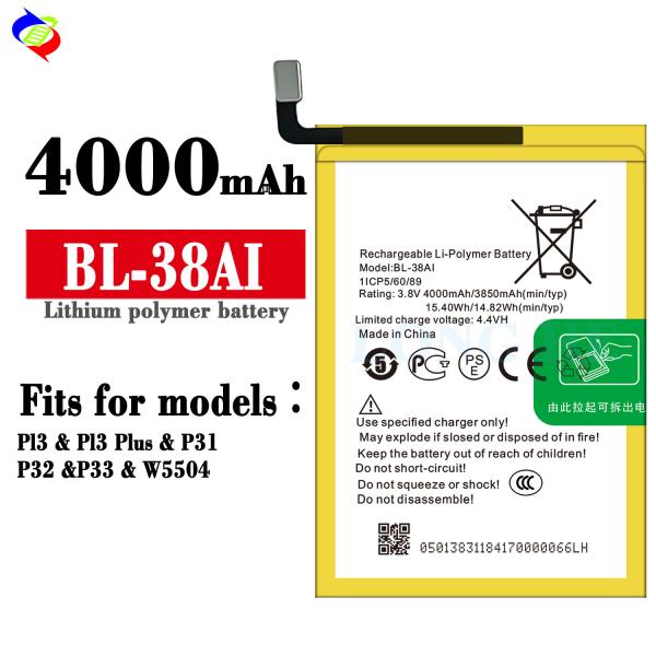 Double IC Protection 3850mAh Battery for itel P32 P13 P31 P33 BL-38AI Customizable