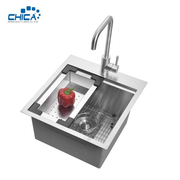 Handmade House Single Bowl Kitchen Sinks Stainless Steel Kitchen Sinks With Filter Basket