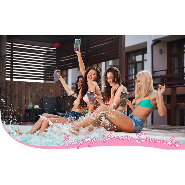 Neoprene Tumbler Holder Drinks Cover Cup Carrier Pouch With Shoulder Strap Insulated Cup Sleeves Party Supplies