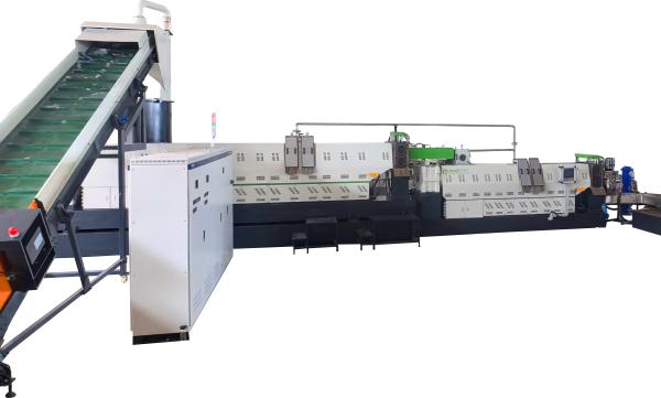 Heavily Printed BOPP Plastic Film Double Stage Single Screw Extruder Recycling Extruder Machine