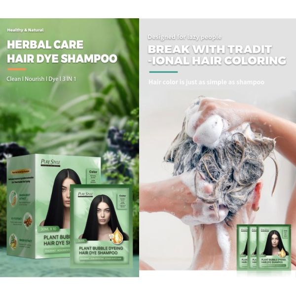 Halal Indonesia Instant 3 in 1 Color Shampoo Wholesale MOQ 1000 PCS  Hair Dye Shampoo Gentle Formula OEM ODM Hair Dye Factory Supply
