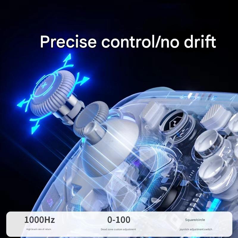 ABS Wireless Gamepad for Nintendo for Switch Lite OLED 2 Motion Sensing Vibration & Rapid Fire Back Buttons Transparent PC