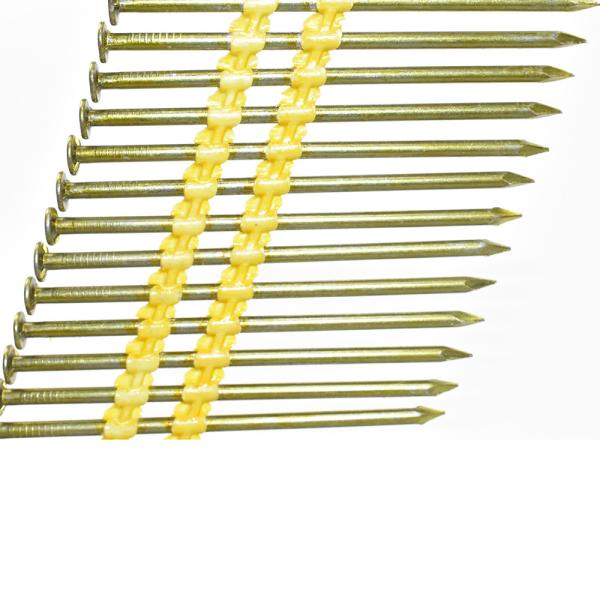 Galvanized Smooth Shank Plastic Strip Nails Round Head Founded 1 Degree 3-14 x 0.131