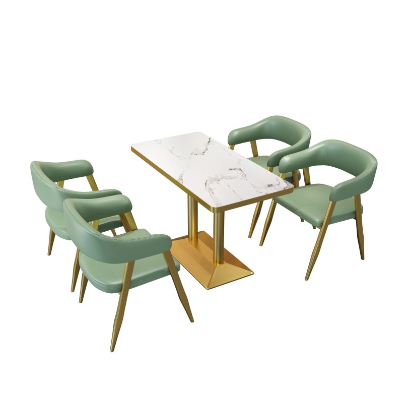 Wholesale Sofa Seating Booth Restaurant Furniture Fabric Sofa Light Luxury Coffee Cafe Dining Table and Chairs Sets