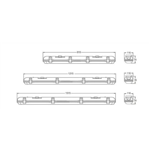 40W 4FT Led Tube Fixture LED Tri-Proof Light  , Waterproof IP65 Batten Fix Lights
