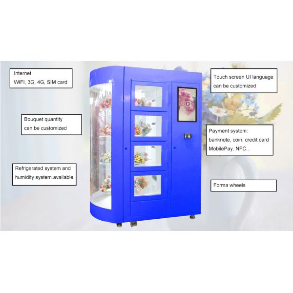 Refrigerated Winnsen Humidified автомат букета цветка с системой охлаждения и прозрачной полкой