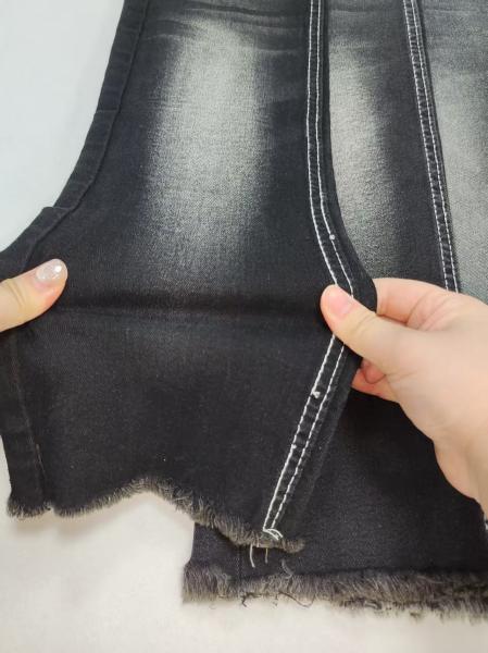 Good quality Stretchy comfort BLACK/BLACK Denim Fabric with 12*21/40+70 Construction JSD3083A for women  jeans
