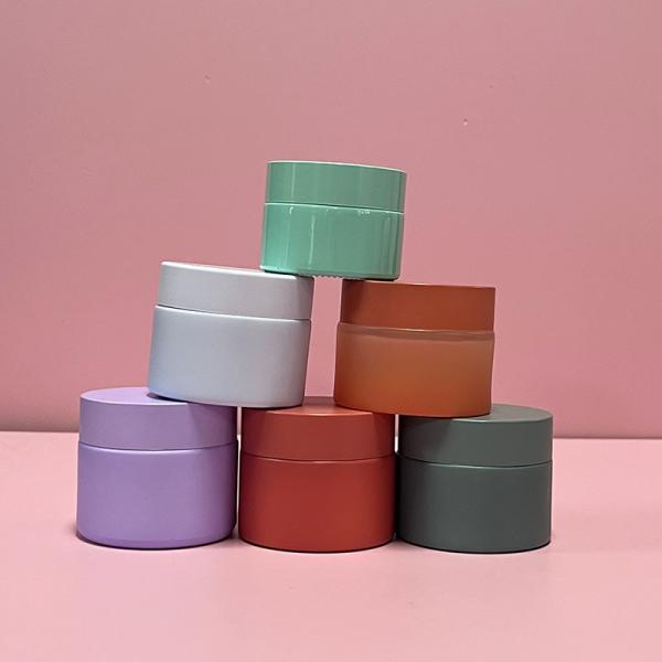Matte Colored Face Moisturizer Glass Jar 5g 10g 20g 30g 50g 100g