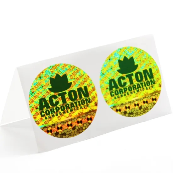 Цветная лазерная PET голографическая наклейка для безопасности и личной гигиены