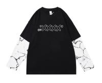 Camisa 100% longa dobro da luva T da cópia desproporcionado dos homens do algodão dos fabricantes 230GSM do fato do Oem