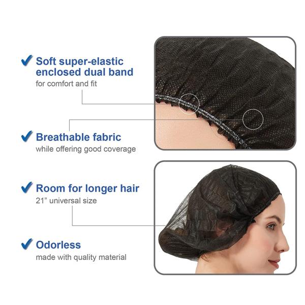 Elastic Band Disposable Non Woven Cap 24 Inch Blue Mob Cap