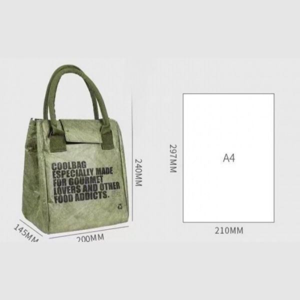 Japanese-Style Handheld DuPont Paper Lunch Bag Waterproof Oil-Resistant Insulated Tyvek Lunch Bag Portable for Office Workers