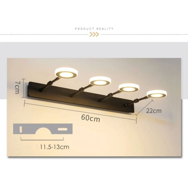 360 Degree Rotating Makeup Lights  LED Vanity Light Bathroom Mirror Cabinet Light (WH-MR-76)