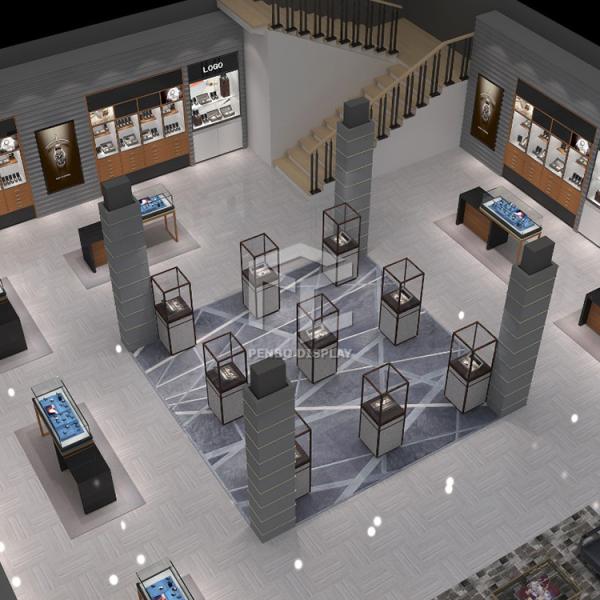 Glass Steel Watch Display Showcase Shops Display Furniture