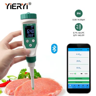 Medidor de PH do alimento de Digitas Bluetooth para a carne do queijo do fruto da fabricação de cerveja que enlata 0 - 14ph