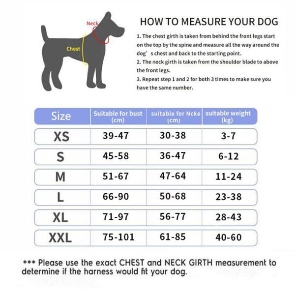 XS-XXL Nylon Pet Harness Dog Chest Harness No Pull High Visibility Dog Harness