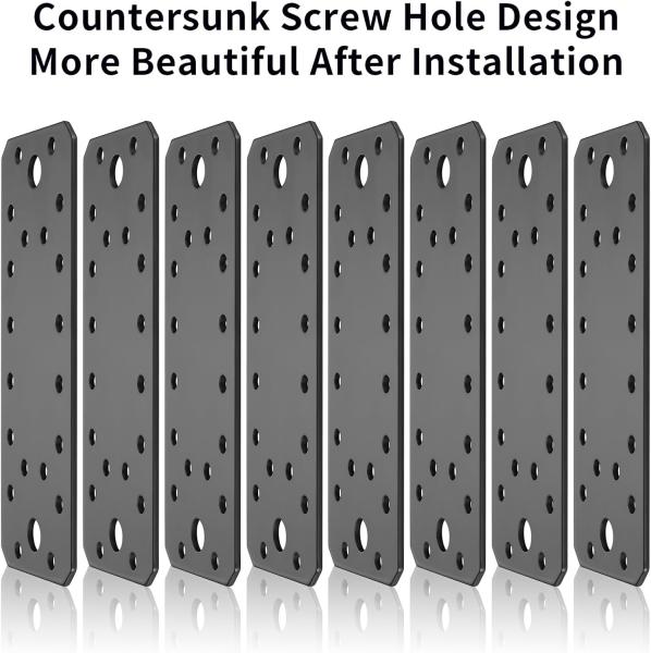 8 Pcs Flat Joining Plates Metal Mending Plates Perforated For Furniture Repair