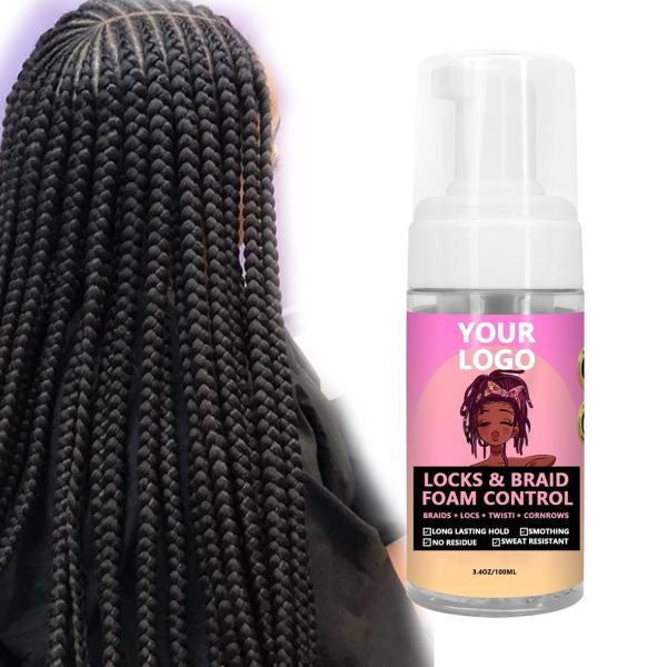 Marca privada Mousse de cabelo encaracolado durável secagem rápida espuma de estilo para tranças