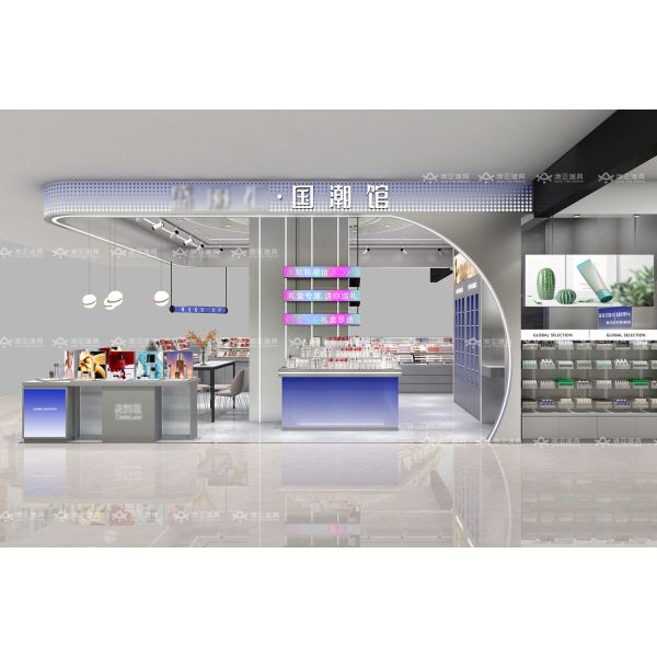 BKC004 Branding Store Rack Beauty Bar Kiosk Luxury Makeup Kiosk for Beauty Shop Display