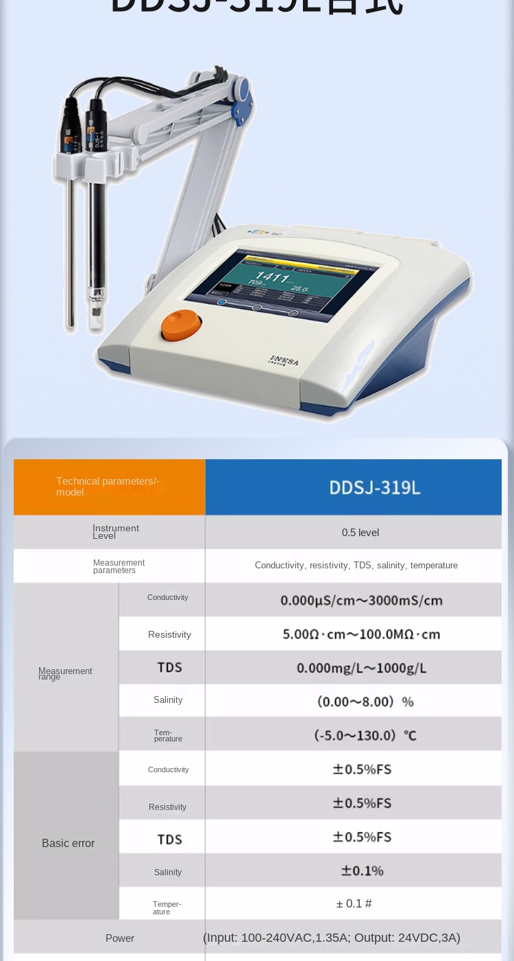 Magnetic Laboratory High Accuracy Conductivity Meter DDS-11A/307A/308F Desktop DDB-303A Portable