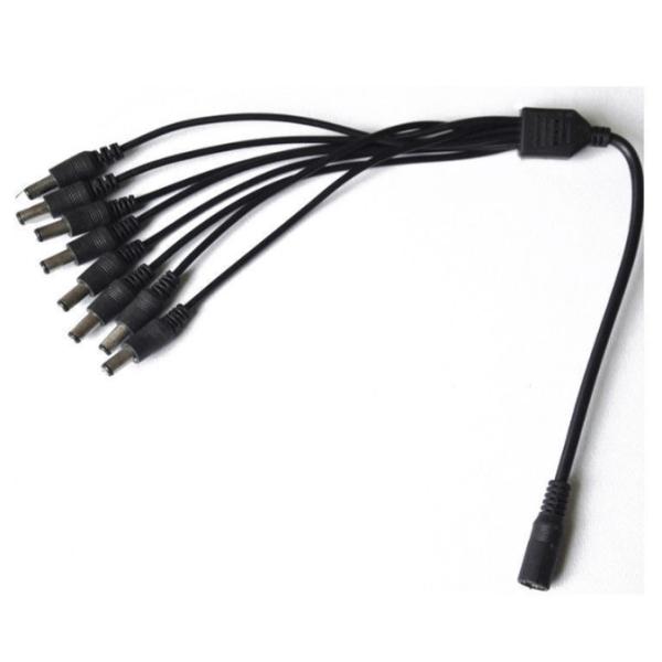 12v dc 8 Channel Power Cable Splitter 1 Female to 8 Male Black CCTV Security System Camera