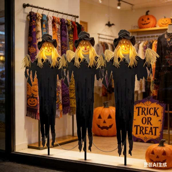 Halloween Scarecrow Ground Light | 1.2m(H) | 45cm Plug Rod | Glowing Eyes & Sound | Eco-friendly & Waterproof | Home & Commercial | MOQ 500pcs