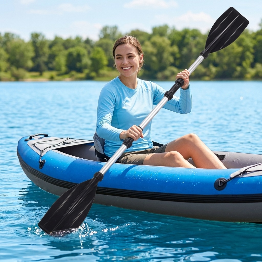 Paddle Wholesale Outdoor Water Sports Aluminum Alloy Rowing Paddle Kayak Inflatable Boat Hand-cranked Thickened Oar Paddleboard