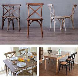 Hotel Chair Vintage X Cross Back Stackable Wooden Wedding Event Restaurant Dining Chairs with Rattan Cover