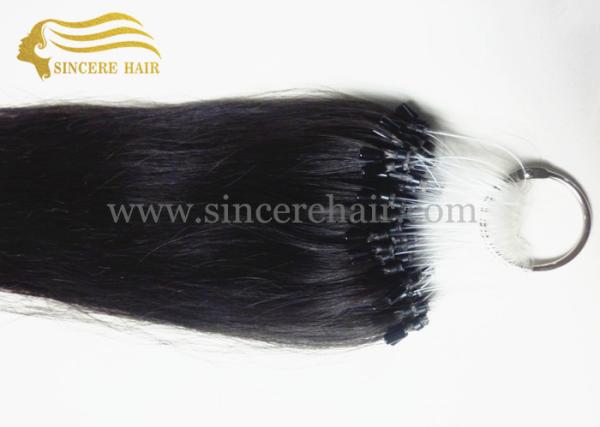 18 Inch Virgin Human Hair Extensions, 45 CM Natural #1B Virgin Pre Bonded I Tip Remy Hair Extensions For Sale