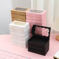Caja de regalo con ventana de cartón blanco personalizada para embalaje de pastel de bodas
