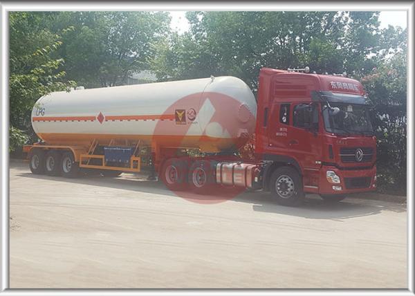 Liquid Petroleum Gas LPG Tank Trailer Manual Control  49.8CBM Large Tank Size LPG Transport Trailer