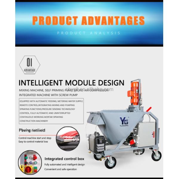Professional Gypsum Mortar Spray Equipment 220kg Automatic Plaster Spray Machine