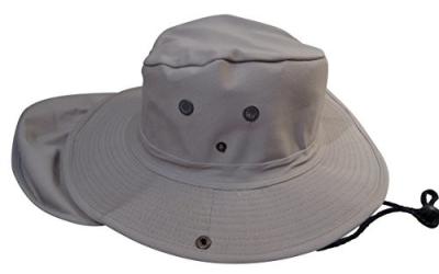 Mens Wide Brim Aussie Sun Hat , Hidden Pocket Beige Wide Brim Hat For Women