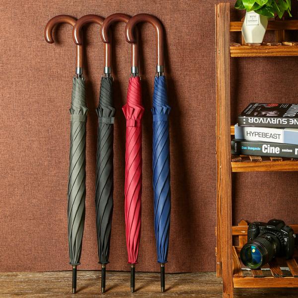 Business Promotion Umbrella Customized Curved Handle Golf Straight Umbrella with Logo