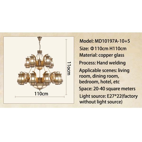 Chandelier de salon vintage fait à la main pour l'église du restaurant