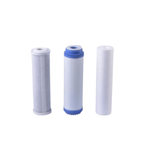 Plastic Home Water Filter , White Housing Sink Water Filter Three Stage