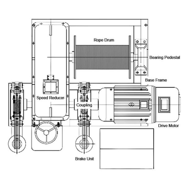 Wire Rope 34m/min Industrial Electric Winch For Construction Material