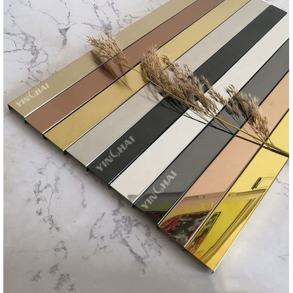U Channel 304 Stainless Steel Edging Strip For Kitchen Floor Corner Decoration