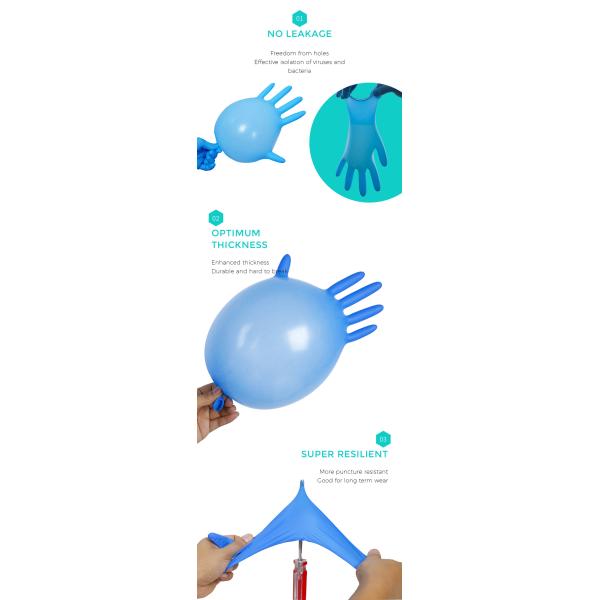 Стойкость к действию кислот алкалиа перчаток нитрила EN374 12X24CM медицинская