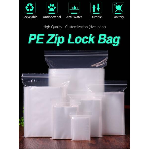 Biodegradable Plastic Bag Transparent PE Slide Seal Freezer Bags, Gallon, Quart, American value, drug store, zipper seal