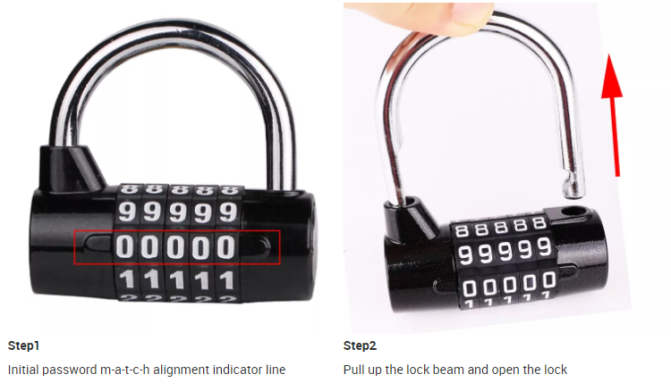 5-digit Code Security Password Zinc Alloy Combination Padlock for Gym Toolbox Cabinet-RARLUX L05 Model Eco-Friendly & Durable